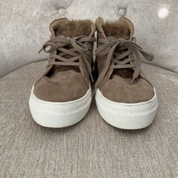 Mia Women’s Tillie High Top Suede Shoes Sneakers with Fur Camel Brown Size 7.5 - Picture 6 of 8